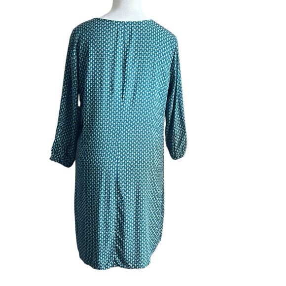 NWT Old Navy Women T-shirt Dress Size Large V Neck 3/4 Sleeves Teal Floral Print - Picture 2 of 9